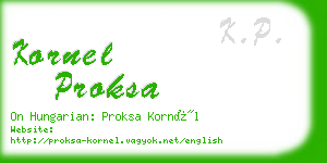 kornel proksa business card